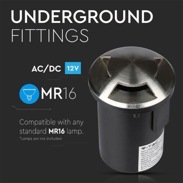 Φωτιστικό 1xMR16 Χωνευτό 3 Δεσμών Αδιάβροχο IP67 Inox V-TAC – 8566