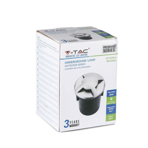 Φωτιστικό 1xMR16 Χωνευτό 3 Δεσμών Αδιάβροχο IP67 Inox V-TAC – 8566