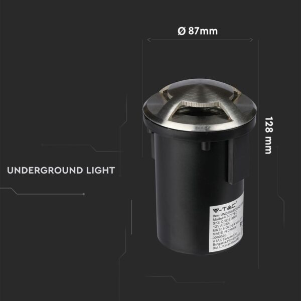 Φωτιστικό 1xMR16 Χωνευτό 3 Δεσμών Αδιάβροχο IP67 Inox V-TAC – 8566