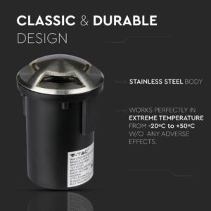 Φωτιστικό 1xMR16 Χωνευτό 3 Δεσμών Αδιάβροχο IP67 Inox V-TAC – 8566