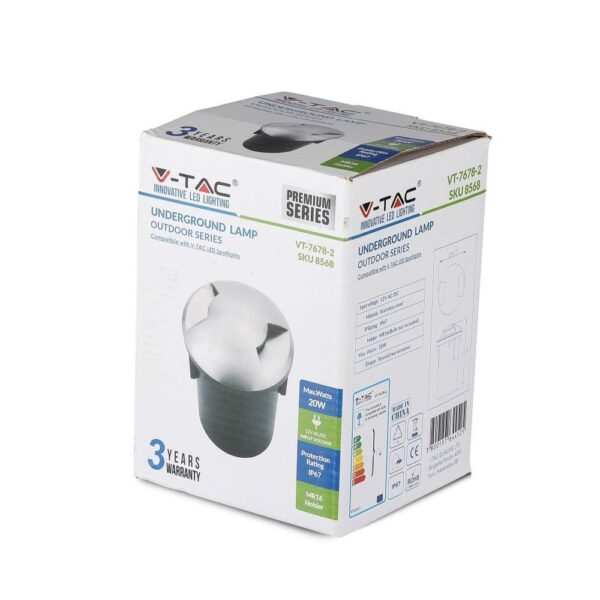 Φωτιστικό 1xMR16 Χωνευτό 2 Δεσμών Αδιάβροχο IP67 Inox V-TAC – 8568