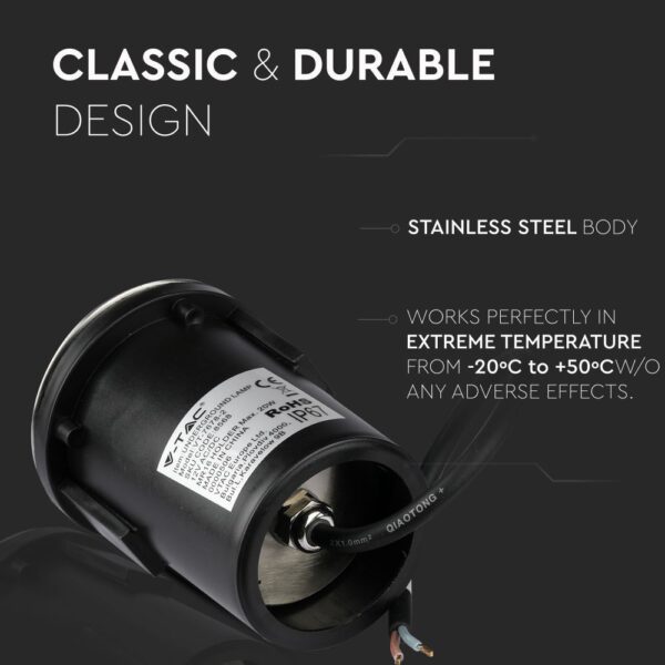Φωτιστικό 1xMR16 Χωνευτό 2 Δεσμών Αδιάβροχο IP67 Inox V-TAC – 8568
