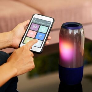 Φορητό Ασύρματο Ηχείο- Φωτιστικό Γραφείου Bluetooth με Μπαταρία και RGB LED Φωτισμό 6W V-TAC Μπλε – 8569