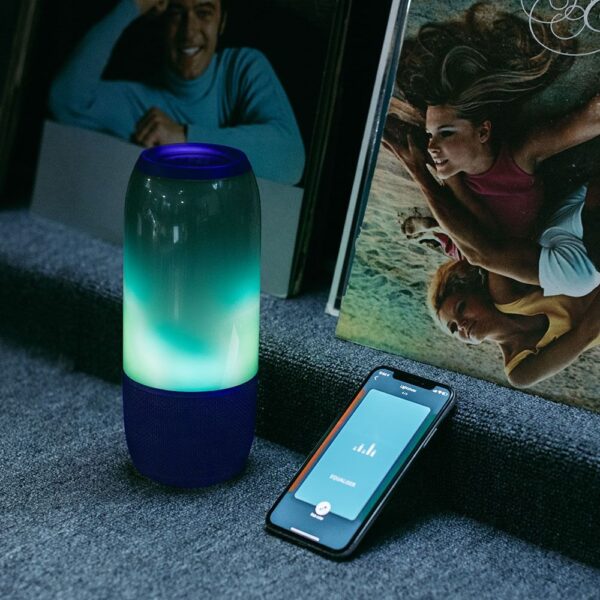 Φορητό Ασύρματο Ηχείο- Φωτιστικό Γραφείου Bluetooth με Μπαταρία και RGB LED Φωτισμό 6W V-TAC Μπλε – 8569