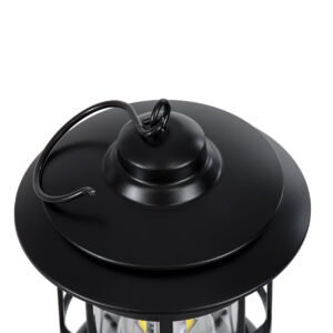 GloboStar® 85692 Αυτόνομο Επαναφορτιζόμενο Φανάρι Camping LED 5W USB 2.0 με Επαναφορτιζόμενη Μπαταρία 1 x 18650 2000mAh Li-ion – IP20 – Dimmable – Μαύρο με Διάφανο Γυαλί – Θερμό Λευκό 3000K Φ12 x Υ17cm