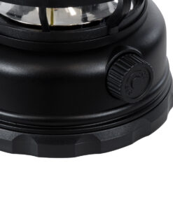 GloboStar® 85692 Αυτόνομο Επαναφορτιζόμενο Φανάρι Camping LED 5W USB 2.0 με Επαναφορτιζόμενη Μπαταρία 1 x 18650 2000mAh Li-ion – IP20 – Dimmable – Μαύρο με Διάφανο Γυαλί – Θερμό Λευκό 3000K Φ12 x Υ17cm