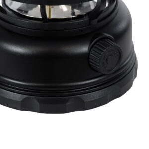 GloboStar® 85692 Αυτόνομο Επαναφορτιζόμενο Φανάρι Camping LED 5W USB 2.0 με Επαναφορτιζόμενη Μπαταρία 1 x 18650 2000mAh Li-ion – IP20 – Dimmable – Μαύρο με Διάφανο Γυαλί – Θερμό Λευκό 3000K Φ12 x Υ17cm