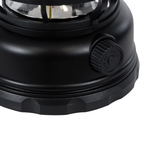 GloboStar® 85692 Αυτόνομο Επαναφορτιζόμενο Φανάρι Camping LED 5W USB 2.0 με Επαναφορτιζόμενη Μπαταρία 1 x 18650 2000mAh Li-ion – IP20 – Dimmable – Μαύρο με Διάφανο Γυαλί – Θερμό Λευκό 3000K Φ12 x Υ17cm