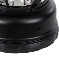 GloboStar® 85692 Αυτόνομο Επαναφορτιζόμενο Φανάρι Camping LED 5W USB 2.0 με Επαναφορτιζόμενη Μπαταρία 1 x 18650 2000mAh Li-ion – IP20 – Dimmable – Μαύρο με Διάφανο Γυαλί – Θερμό Λευκό 3000K Φ12 x Υ17cm