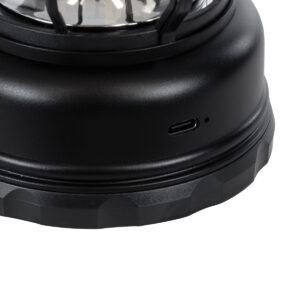 GloboStar® 85692 Αυτόνομο Επαναφορτιζόμενο Φανάρι Camping LED 5W USB 2.0 με Επαναφορτιζόμενη Μπαταρία 1 x 18650 2000mAh Li-ion – IP20 – Dimmable – Μαύρο με Διάφανο Γυαλί – Θερμό Λευκό 3000K Φ12 x Υ17cm