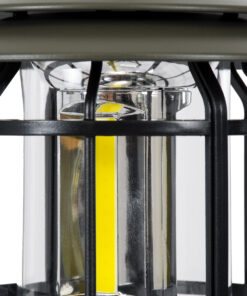 GloboStar® 85693 Αυτόνομο Επαναφορτιζόμενο Φανάρι Camping LED 5W USB 2.0 με Επαναφορτιζόμενη Μπαταρία 1 x 18650 2000mAh Li-ion – IP20 – Dimmable – Πράσινο Χακί με Διάφανο Γυαλί – Θερμό Λευκό 3000K Φ12 x Υ17cm