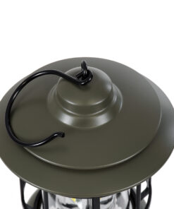 GloboStar® 85693 Αυτόνομο Επαναφορτιζόμενο Φανάρι Camping LED 5W USB 2.0 με Επαναφορτιζόμενη Μπαταρία 1 x 18650 2000mAh Li-ion – IP20 – Dimmable – Πράσινο Χακί με Διάφανο Γυαλί – Θερμό Λευκό 3000K Φ12 x Υ17cm