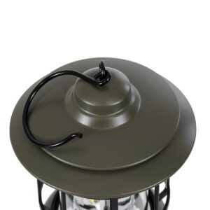 GloboStar® 85693 Αυτόνομο Επαναφορτιζόμενο Φανάρι Camping LED 5W USB 2.0 με Επαναφορτιζόμενη Μπαταρία 1 x 18650 2000mAh Li-ion – IP20 – Dimmable – Πράσινο Χακί με Διάφανο Γυαλί – Θερμό Λευκό 3000K Φ12 x Υ17cm