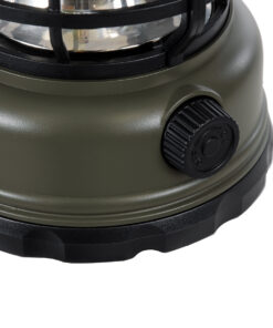 GloboStar® 85693 Αυτόνομο Επαναφορτιζόμενο Φανάρι Camping LED 5W USB 2.0 με Επαναφορτιζόμενη Μπαταρία 1 x 18650 2000mAh Li-ion – IP20 – Dimmable – Πράσινο Χακί με Διάφανο Γυαλί – Θερμό Λευκό 3000K Φ12 x Υ17cm