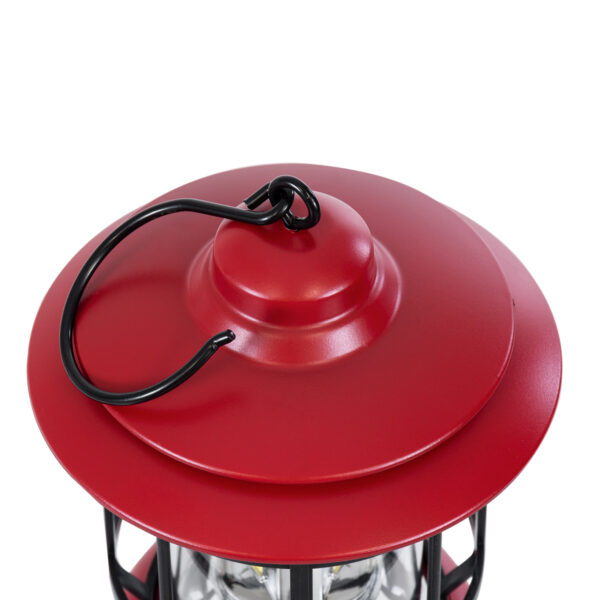 GloboStar® 85694 Αυτόνομο Επαναφορτιζόμενο Φανάρι Camping LED 5W USB 2.0 με Επαναφορτιζόμενη Μπαταρία 1 x 18650 2000mAh Li-ion – IP20 – Dimmable – Κόκκινο με Διάφανο Γυαλί – Θερμό Λευκό 3000K Φ12 x Υ17cm