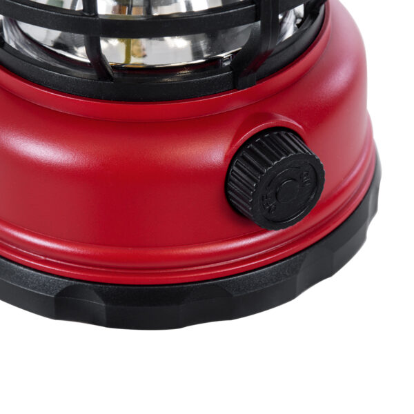 GloboStar® 85694 Αυτόνομο Επαναφορτιζόμενο Φανάρι Camping LED 5W USB 2.0 με Επαναφορτιζόμενη Μπαταρία 1 x 18650 2000mAh Li-ion – IP20 – Dimmable – Κόκκινο με Διάφανο Γυαλί – Θερμό Λευκό 3000K Φ12 x Υ17cm