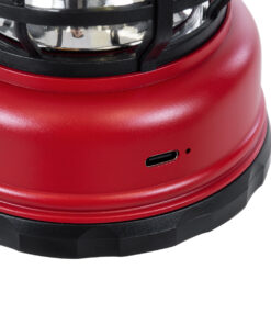 GloboStar® 85694 Αυτόνομο Επαναφορτιζόμενο Φανάρι Camping LED 5W USB 2.0 με Επαναφορτιζόμενη Μπαταρία 1 x 18650 2000mAh Li-ion – IP20 – Dimmable – Κόκκινο με Διάφανο Γυαλί – Θερμό Λευκό 3000K Φ12 x Υ17cm