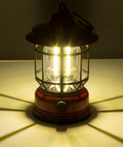 GloboStar® 85694 Αυτόνομο Επαναφορτιζόμενο Φανάρι Camping LED 5W USB 2.0 με Επαναφορτιζόμενη Μπαταρία 1 x 18650 2000mAh Li-ion – IP20 – Dimmable – Κόκκινο με Διάφανο Γυαλί – Θερμό Λευκό 3000K Φ12 x Υ17cm