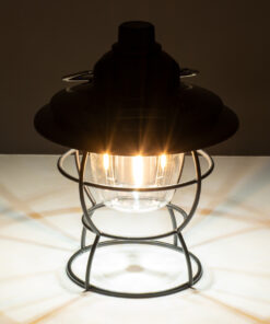 GloboStar® 85695 Αυτόνομο Φανάρι Camping LED 4W USB 2.0 με Επαναφορτιζόμενη Μπαταρία 1 x 18650 2000mAh Li-ion Power Bank IP20 Dimmable Μαύρο με Διάφανο Γυαλί CCT Εναλλαγή Φωτισμού μέσω On/Off All In One Ψυχρό 6000K+Φυσικό 4500K+Θερμό 2700K Φ13.5 x Υ17.5cm