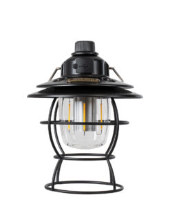 GloboStar® 85695 Αυτόνομο Φανάρι Camping LED 4W USB 2.0 με Επαναφορτιζόμενη Μπαταρία 1 x 18650 2000mAh Li-ion Power Bank IP20 Dimmable Μαύρο με Διάφανο Γυαλί CCT Εναλλαγή Φωτισμού μέσω On/Off All In One Ψυχρό 6000K+Φυσικό 4500K+Θερμό 2700K Φ13.5 x Υ17.5cm