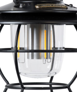 GloboStar® 85695 Αυτόνομο Φανάρι Camping LED 4W USB 2.0 με Επαναφορτιζόμενη Μπαταρία 1 x 18650 2000mAh Li-ion Power Bank IP20 Dimmable Μαύρο με Διάφανο Γυαλί CCT Εναλλαγή Φωτισμού μέσω On/Off All In One Ψυχρό 6000K+Φυσικό 4500K+Θερμό 2700K Φ13.5 x Υ17.5cm