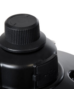 GloboStar® 85695 Αυτόνομο Φανάρι Camping LED 4W USB 2.0 με Επαναφορτιζόμενη Μπαταρία 1 x 18650 2000mAh Li-ion Power Bank IP20 Dimmable Μαύρο με Διάφανο Γυαλί CCT Εναλλαγή Φωτισμού μέσω On/Off All In One Ψυχρό 6000K+Φυσικό 4500K+Θερμό 2700K Φ13.5 x Υ17.5cm