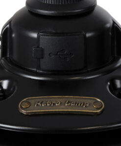 GloboStar® 85695 Αυτόνομο Φανάρι Camping LED 4W USB 2.0 με Επαναφορτιζόμενη Μπαταρία 1 x 18650 2000mAh Li-ion Power Bank IP20 Dimmable Μαύρο με Διάφανο Γυαλί CCT Εναλλαγή Φωτισμού μέσω On/Off All In One Ψυχρό 6000K+Φυσικό 4500K+Θερμό 2700K Φ13.5 x Υ17.5cm