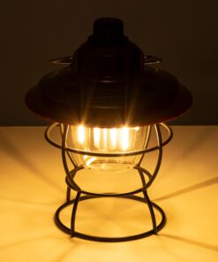 GloboStar® 85697 Αυτόνομο Φανάρι Camping LED 4W USB 2.0 με Επαναφορτιζόμενη Μπαταρία 1 x 18650 2000mAh Li-ion Power Bank IP20 Dimmable Καφέ με Διάφανο Γυαλί CCT Εναλλαγή Φωτισμού μέσω On/Off All In One Ψυχρό 6000K+Φυσικό 4500K+Θερμό 2700K Φ13.5 x Υ17.5cm