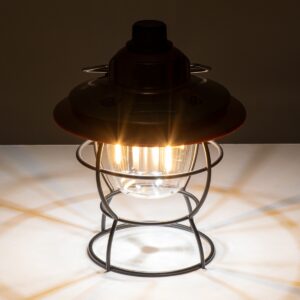 GloboStar® 85697 Αυτόνομο Φανάρι Camping LED 4W USB 2.0 με Επαναφορτιζόμενη Μπαταρία 1 x 18650 2000mAh Li-ion Power Bank IP20 Dimmable Καφέ με Διάφανο Γυαλί CCT Εναλλαγή Φωτισμού μέσω On/Off All In One Ψυχρό 6000K+Φυσικό 4500K+Θερμό 2700K Φ13.5 x Υ17.5cm