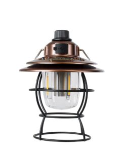 GloboStar® 85697 Αυτόνομο Φανάρι Camping LED 4W USB 2.0 με Επαναφορτιζόμενη Μπαταρία 1 x 18650 2000mAh Li-ion Power Bank IP20 Dimmable Καφέ με Διάφανο Γυαλί CCT Εναλλαγή Φωτισμού μέσω On/Off All In One Ψυχρό 6000K+Φυσικό 4500K+Θερμό 2700K Φ13.5 x Υ17.5cm