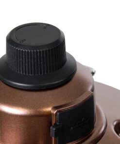 GloboStar® 85697 Αυτόνομο Φανάρι Camping LED 4W USB 2.0 με Επαναφορτιζόμενη Μπαταρία 1 x 18650 2000mAh Li-ion Power Bank IP20 Dimmable Καφέ με Διάφανο Γυαλί CCT Εναλλαγή Φωτισμού μέσω On/Off All In One Ψυχρό 6000K+Φυσικό 4500K+Θερμό 2700K Φ13.5 x Υ17.5cm