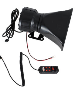 GloboStar® 85698 Τηλεβόας – Ντουντούκα – Σειρήνα – Κόρνα Αυτοκινήτου με 5 Προγράμματα Ήχητικών Εφέ Αστυνομίας – Πυροσβεστικής – Security με Μικρόφωνο – 100W 300db DC 12V Αδιάβροχο IP65