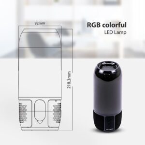 Φορητό Ασύρματο Ηχείο- Φωτιστικό Γραφείου Bluetooth με Μπαταρία και RGB LED Φωτισμό 6W V-TAC Μαύρο- 8570