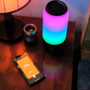 Φορητό Ασύρματο Ηχείο- Φωτιστικό Γραφείου Bluetooth με Μπαταρία και RGB LED Φωτισμό 6W V-TAC Μαύρο- 8570