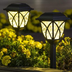 GloboStar® 85702 ΣΕΤ 6 Τεμαχίων Αυτόνομα Ηλιακά Φωτιστικά LED SMD 1W 100lm με Ενσωματωμένη Μπαταρία 600mAh – Φωτοβολταϊκό Πάνελ με Αισθητήρα Ημέρας-Νύχτας Αδιάβροχο IP65 Φανάρι Κήπου Τετράγωνο Θερμό Λευκό 3000K