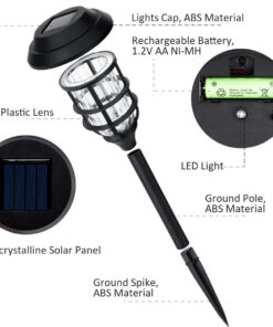 GloboStar® 85704 ΣΕΤ 6 Τεμαχίων Αυτόνομα Ηλιακά Φωτιστικά LED SMD 1W 100lm με Ενσωματωμένη Μπαταρία 250mAh – Φωτοβολταϊκό Πάνελ με Αισθητήρα Ημέρας-Νύχτας Αδιάβροχο IP65 Φανάρι Κήπου Στρογγυλό Θερμό Λευκό 3000K