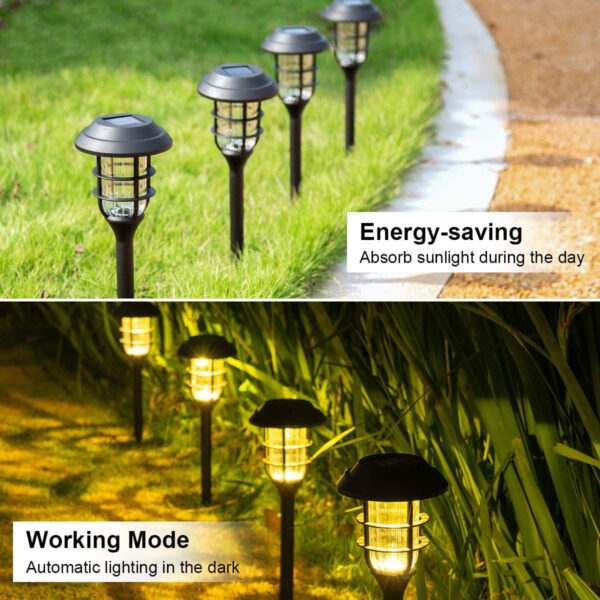 GloboStar® 85704 ΣΕΤ 6 Τεμαχίων Αυτόνομα Ηλιακά Φωτιστικά LED SMD 1W 100lm με Ενσωματωμένη Μπαταρία 250mAh – Φωτοβολταϊκό Πάνελ με Αισθητήρα Ημέρας-Νύχτας Αδιάβροχο IP65 Φανάρι Κήπου Στρογγυλό Θερμό Λευκό 3000K