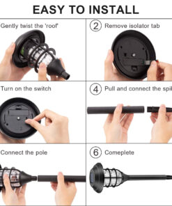 GloboStar® 85704 ΣΕΤ 6 Τεμαχίων Αυτόνομα Ηλιακά Φωτιστικά LED SMD 1W 100lm με Ενσωματωμένη Μπαταρία 250mAh – Φωτοβολταϊκό Πάνελ με Αισθητήρα Ημέρας-Νύχτας Αδιάβροχο IP65 Φανάρι Κήπου Στρογγυλό Θερμό Λευκό 3000K