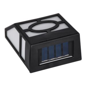 GloboStar® 85707 ΣΕΤ 4 Τεμαχίων Αυτόνομα Ηλιακά Φωτιστικά Τοίχου Μαύρα-Λευκά LED SMD 1W 100lm με Ενσωματωμένη Μπαταρία 600mAh – Φωτοβολταϊκό Πάνελ με Αισθητήρα Ημέρας-Νύχτας Αδιάβροχα IP65 Θερμό Λευκό 3000K
