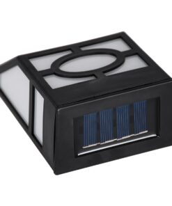 GloboStar® 85708 ΣΕΤ 4 Τεμαχίων Αυτόνομα Ηλιακά Φωτιστικά Τοίχου Μαύρα-Λευκά LED SMD 1W 100lm με Ενσωματωμένη Μπαταρία 600mAh – Φωτοβολταϊκό Πάνελ με Αισθητήρα Ημέρας-Νύχτας Αδιάβροχα IP65 Ψυχρό Λευκό 6000K