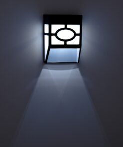 GloboStar® 85708 ΣΕΤ 4 Τεμαχίων Αυτόνομα Ηλιακά Φωτιστικά Τοίχου Μαύρα-Λευκά LED SMD 1W 100lm με Ενσωματωμένη Μπαταρία 600mAh – Φωτοβολταϊκό Πάνελ με Αισθητήρα Ημέρας-Νύχτας Αδιάβροχα IP65 Ψυχρό Λευκό 6000K