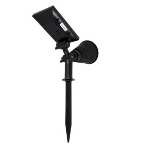 GloboStar® 85709 Μαύρο Προβολάκι Σποτ Κήπου Πλαστικό Καρφωτό LED HIGH POWER 8W 800lm με Ενσωματωμένη Μπαταρία 2200mAh – Φωτοβολταϊκό Πάνελ με Αισθητήρα Ημέρας-Νύχτας Αδιάβροχo IP67 Θερμό Λευκό 3000K