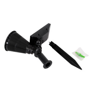 GloboStar® 85709 Μαύρο Προβολάκι Σποτ Κήπου Πλαστικό Καρφωτό LED HIGH POWER 8W 800lm με Ενσωματωμένη Μπαταρία 2200mAh – Φωτοβολταϊκό Πάνελ με Αισθητήρα Ημέρας-Νύχτας Αδιάβροχo IP67 Θερμό Λευκό 3000K