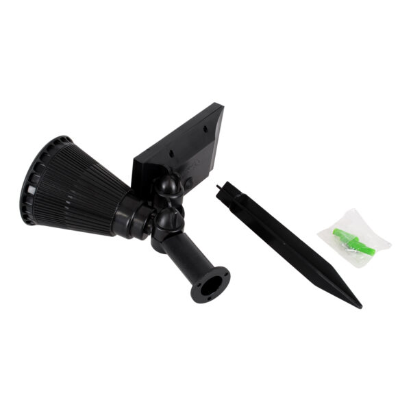 GloboStar® 85709 Μαύρο Προβολάκι Σποτ Κήπου Πλαστικό Καρφωτό LED HIGH POWER 8W 800lm με Ενσωματωμένη Μπαταρία 2200mAh – Φωτοβολταϊκό Πάνελ με Αισθητήρα Ημέρας-Νύχτας Αδιάβροχo IP67 Θερμό Λευκό 3000K