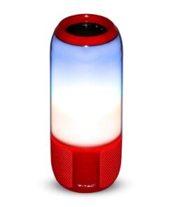 Φορητό Ασύρματο Ηχείο- Φωτιστικό Γραφείου Bluetooth με Μπαταρία και RGB LED Φωτισμό 6W V-TAC Κόκκινο – 8571