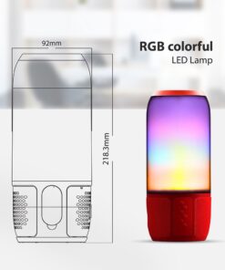Φορητό Ασύρματο Ηχείο- Φωτιστικό Γραφείου Bluetooth με Μπαταρία και RGB LED Φωτισμό 6W V-TAC Κόκκινο – 8571