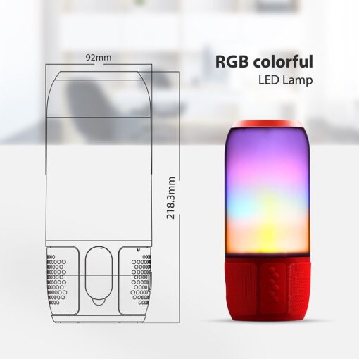 Φορητό Ασύρματο Ηχείο- Φωτιστικό Γραφείου Bluetooth με Μπαταρία και RGB LED Φωτισμό 6W V-TAC Κόκκινο – 8571