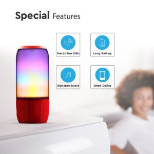 Φορητό Ασύρματο Ηχείο- Φωτιστικό Γραφείου Bluetooth με Μπαταρία και RGB LED Φωτισμό 6W V-TAC Κόκκινο – 8571