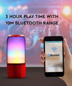 Φορητό Ασύρματο Ηχείο- Φωτιστικό Γραφείου Bluetooth με Μπαταρία και RGB LED Φωτισμό 6W V-TAC Κόκκινο – 8571