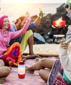 Φορητό Ασύρματο Ηχείο- Φωτιστικό Γραφείου Bluetooth με Μπαταρία και RGB LED Φωτισμό 6W V-TAC Κόκκινο – 8571